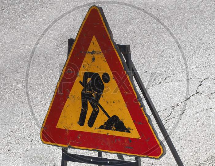 Road Works Sign