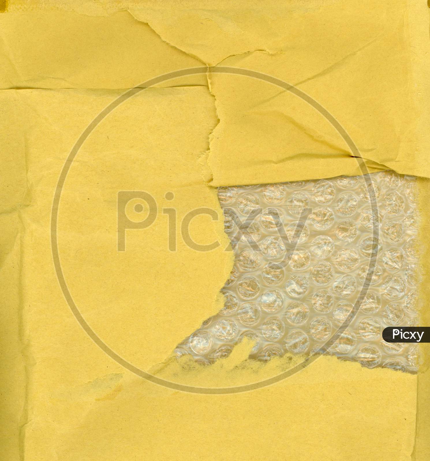 Yellow Paper And Bubble Wrap Texture Background
