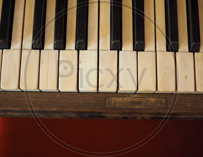 Detail Of Piano Keyboard Keys