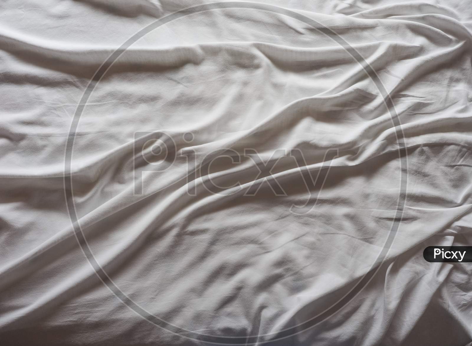 Cotton Sheet On Unmade Bed