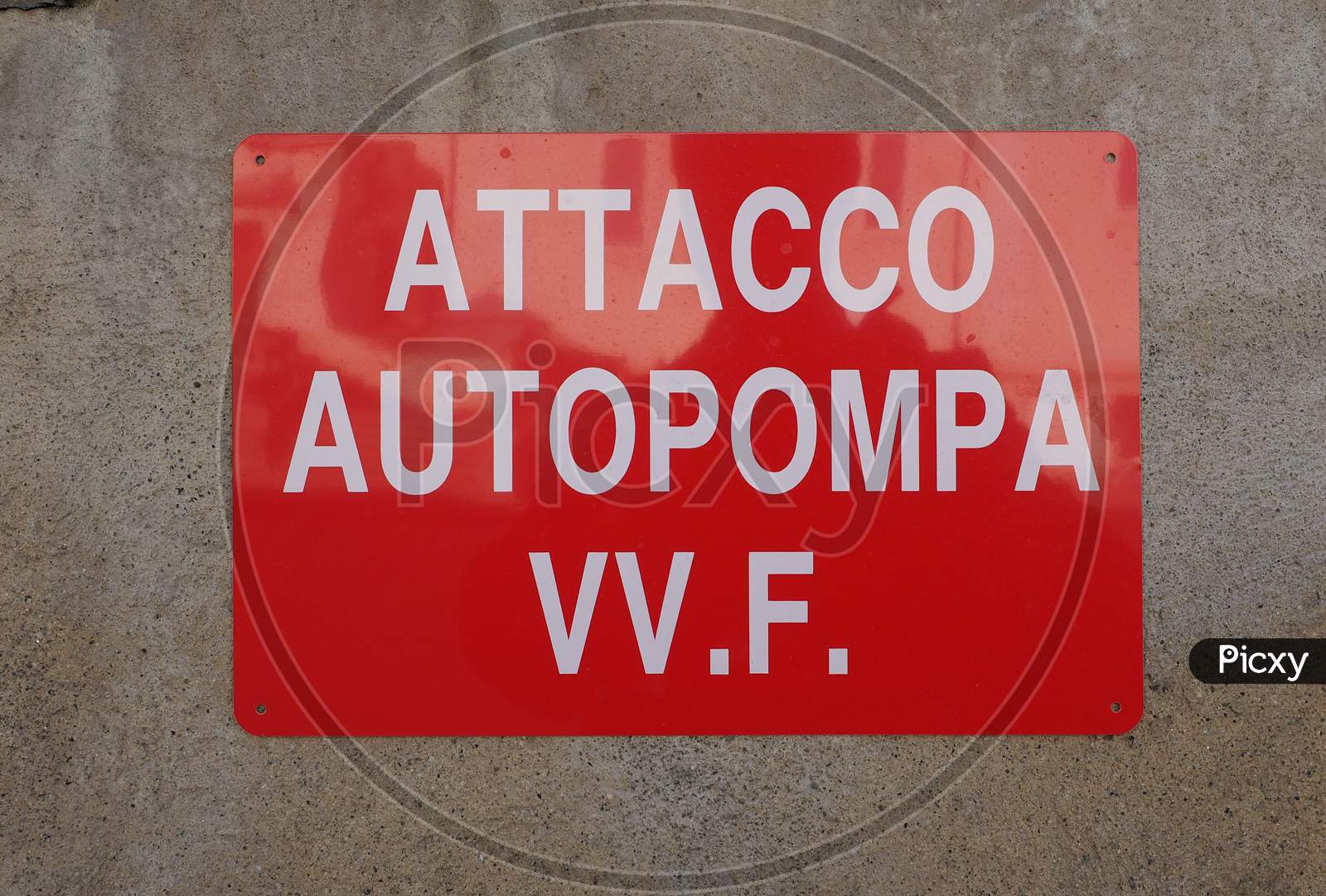 Italian Fire Engine Connection Sign