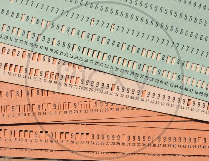 Green Punched Card For Programming