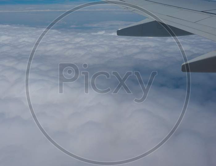 Aerial View Blue Sky With Clouds Background