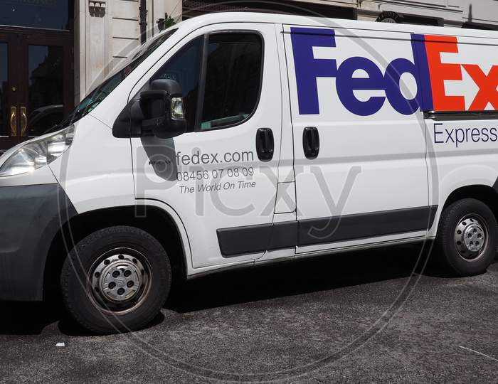 London, Uk - Circa June 2017: Fedex Express Courier Delivery Van