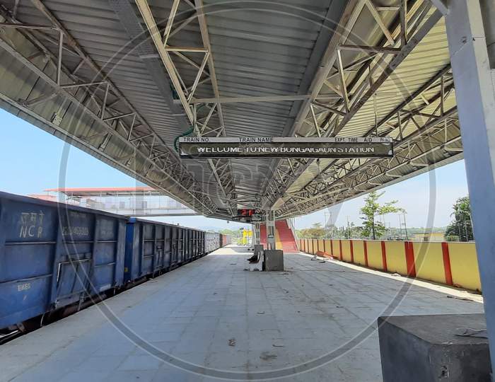 Railway platform at New Bongaigaon Railway Station