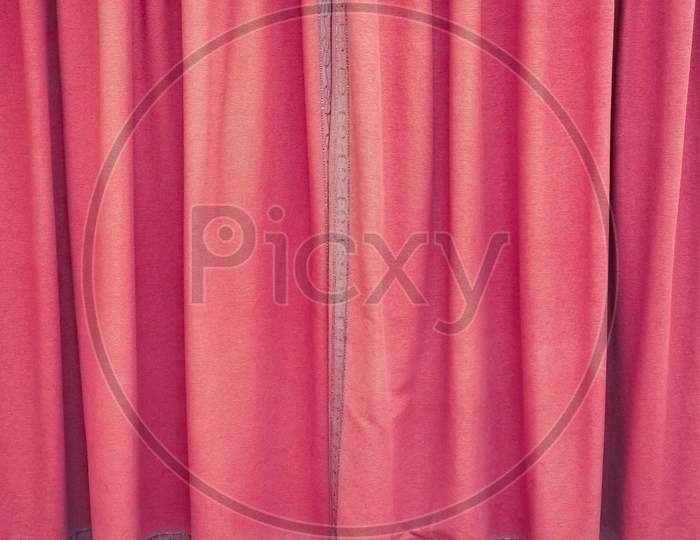 Red Curtain Fabric Background