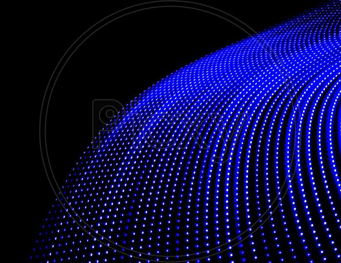Abstract 3D Illustration Or 3D Rendered Patterns Of Blue Lines On Black Background. Futuristic Concept.
