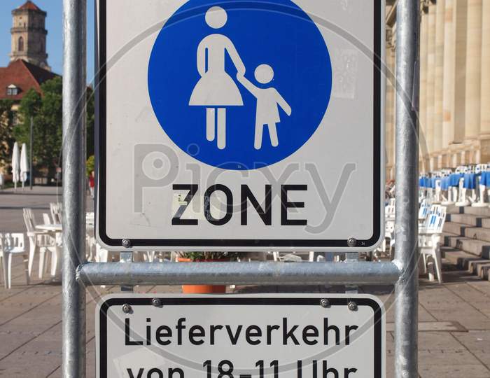 Pedestrian Area Sign