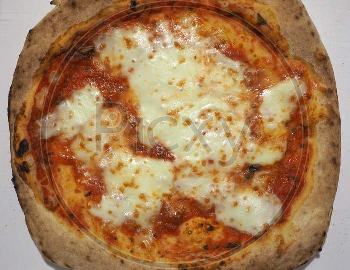 Margherita Pizza Baked Food