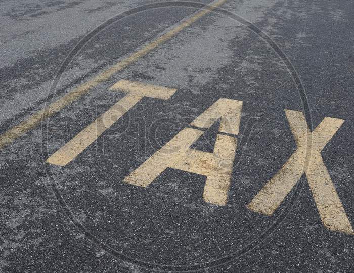 Tax Sign On Tarmac
