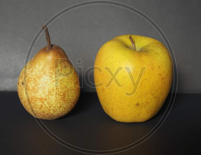 Yellow Apple And Pear Fruit