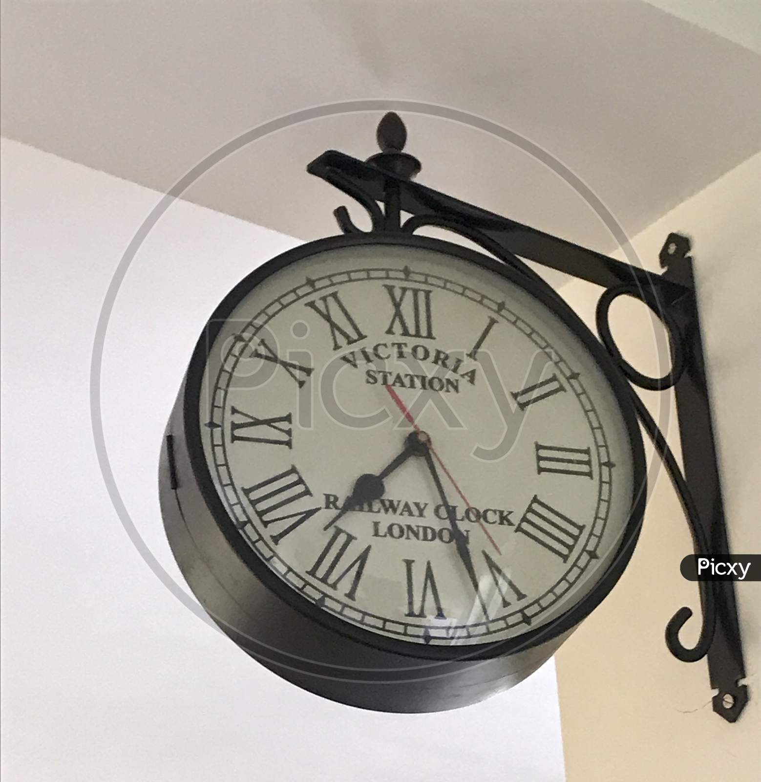 Vintage Antique Wall Clock on White wall