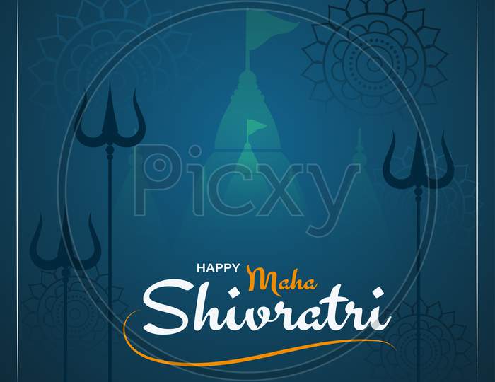 Happy Maha Shivratri Greeting Poster Banner, Vector