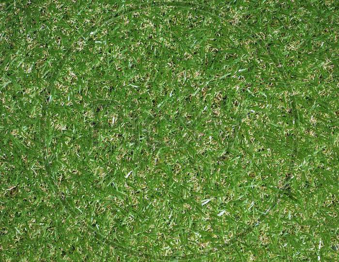 Green Artificial Synthetic Grass Meadow Background