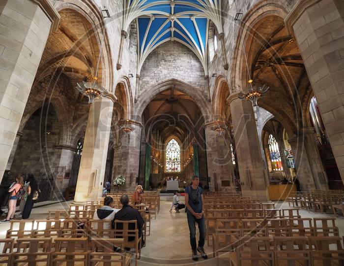 Edinburgh, Uk - Circa June 2018: St Giles Cathedral Church (Aka High Kirk Of Edinburgh) Interior View