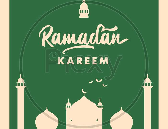 Ramadan Kareem Mubarak Poster Design Template, Vector