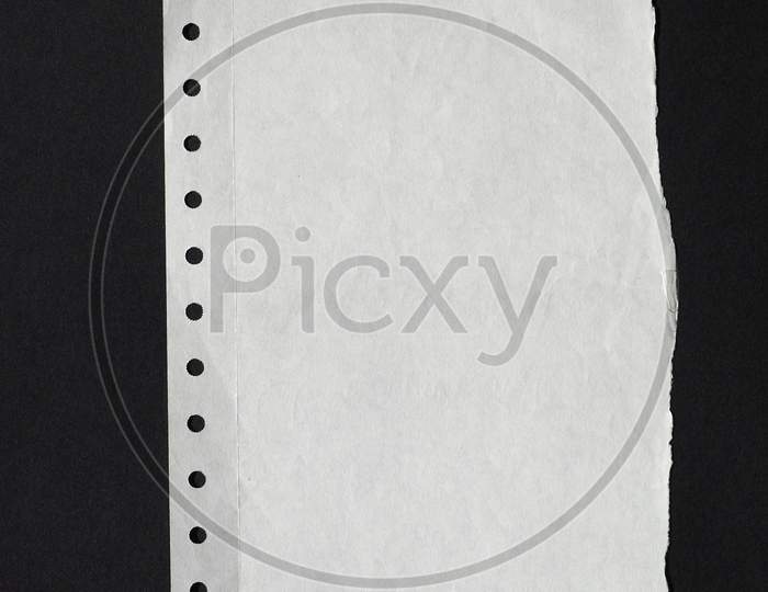 White Paper Texture Background Over Black
