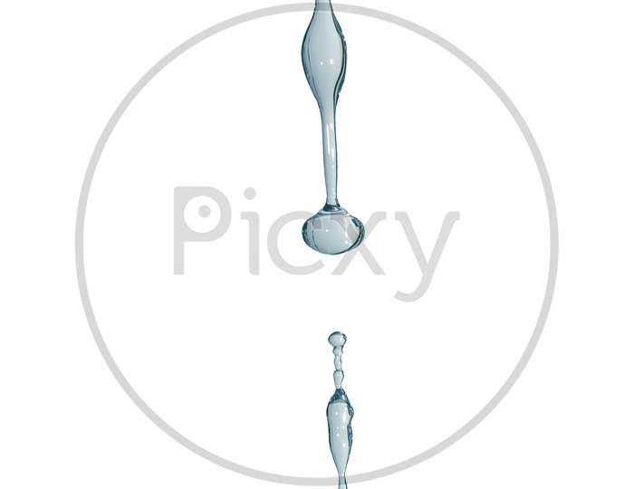 Water Droplet Isolated Over White