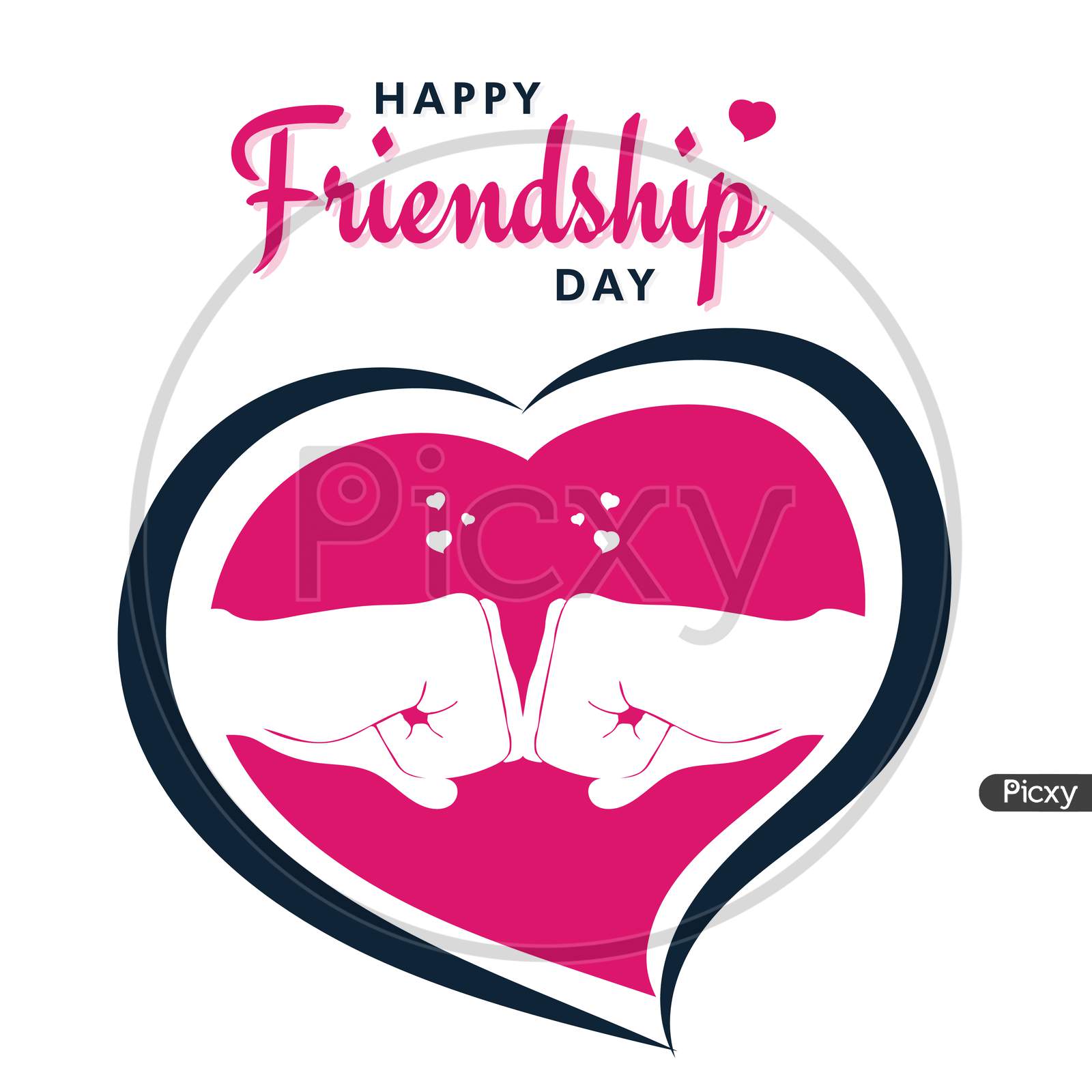 Happy Friendship Day, Fist Bump With Friends Illustration Poster, Vector