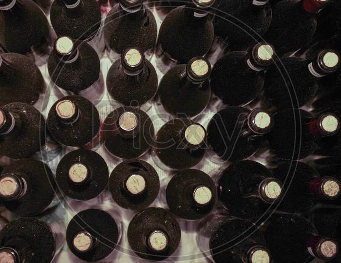 Wine Bottles In Cellar