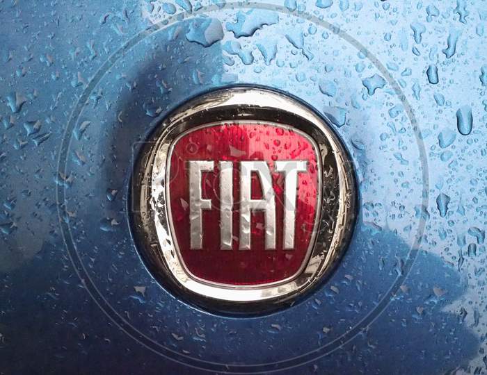 Turin, Italy - Circa November 2018: Fiat Logo On A Car