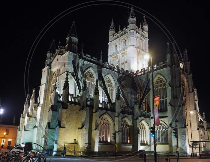 Bath, Uk - Circa September 2016: The Abbey Church Of Saint Peter And Saint Paul (Aka Bath Abbey) At Night
