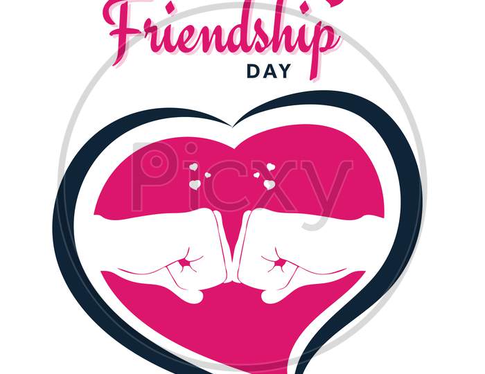 Happy Friendship Day, Fist Bump With Friends Illustration Poster, Vector
