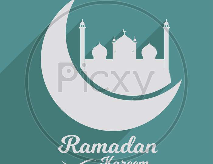 Ramadan Kareem Poster, Flyer Design Template, Flat Illustration Vector