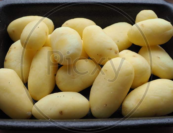 Potato Vegetables In A Tub