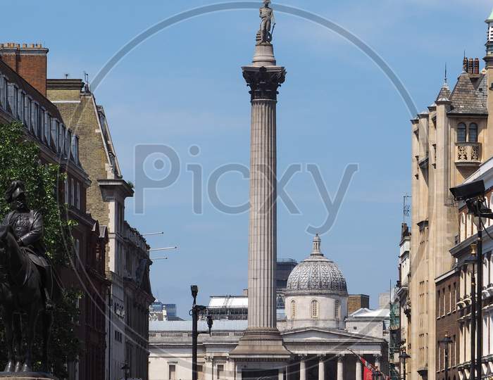 London, Uk - Circa June 2018: Trafalgar Square With Nelson Column