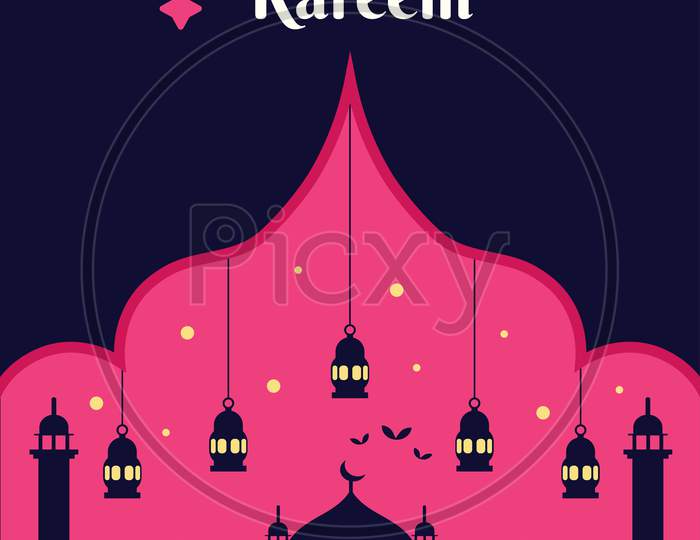 Ramadan Kareem Poster Design Template, Ramzan Greeting Card Vector Banner
