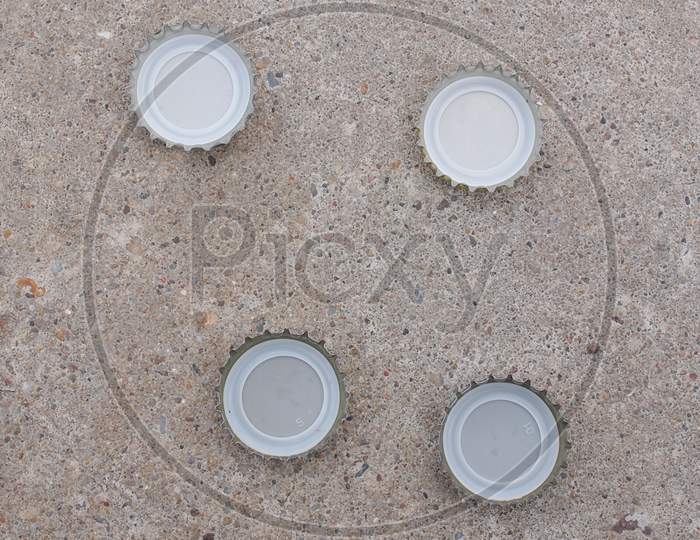 Beer Cap On Bar Counter