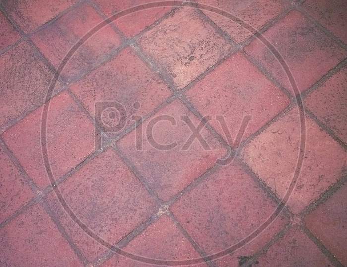 Red Brick Floor Tiles Background
