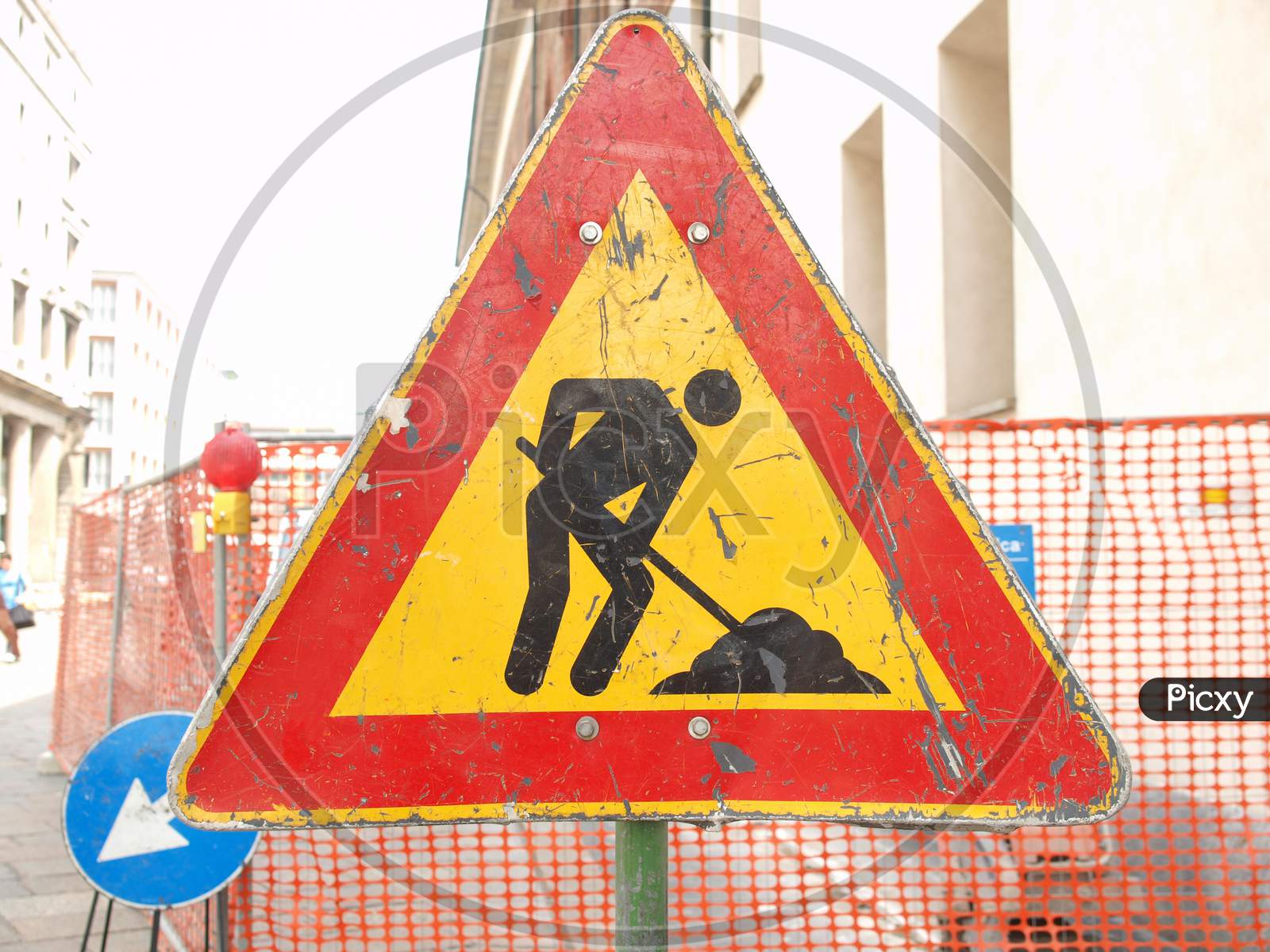 Roadworks Sign In Construction Site