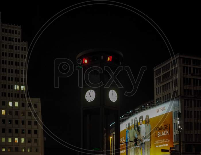 Berlin, Germany - Circa June 2016: View Of Potsdamer Platz At Night