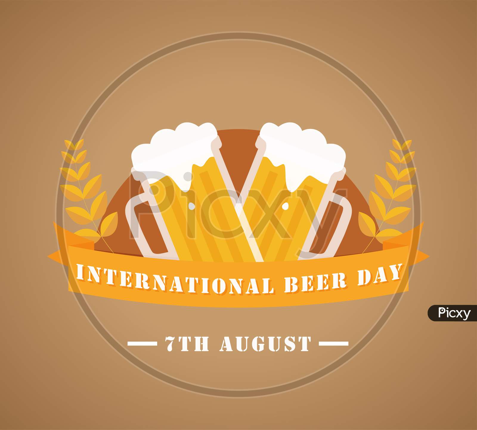 International Beer Day, 7Th August Poster, Illustration Vector