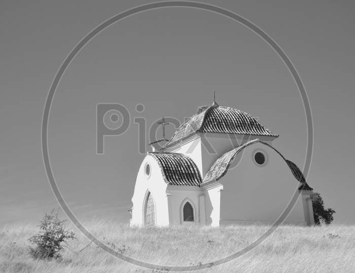 Small Hermitage In Black And White In The Countryside