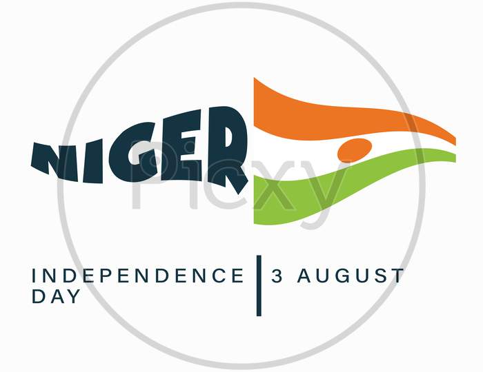 Happy Independence Day Niger, 3 August, Flag Effect Poster, Illustration Vector