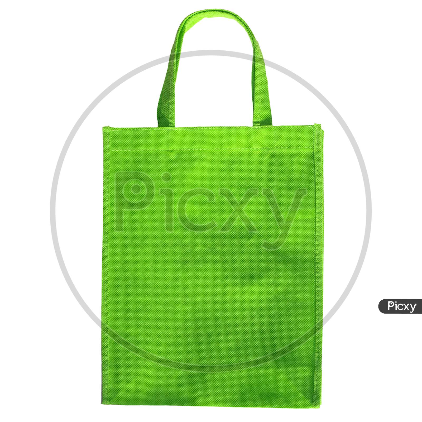 Green Bag Isolated Over White