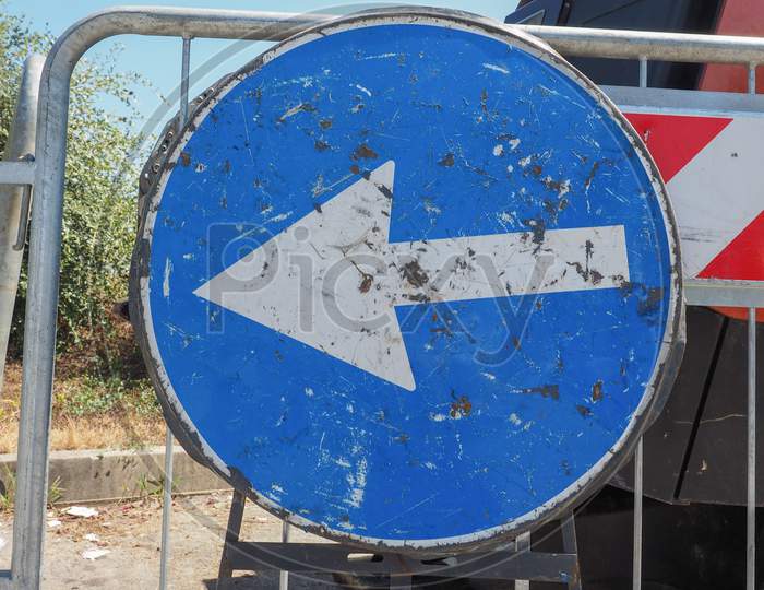 Keep Left Direction Sign