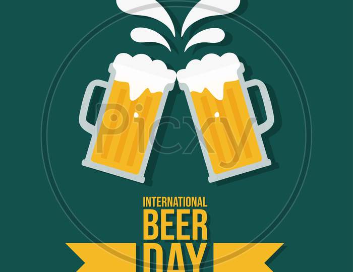 International Beer Day Poster, Illustration Vector