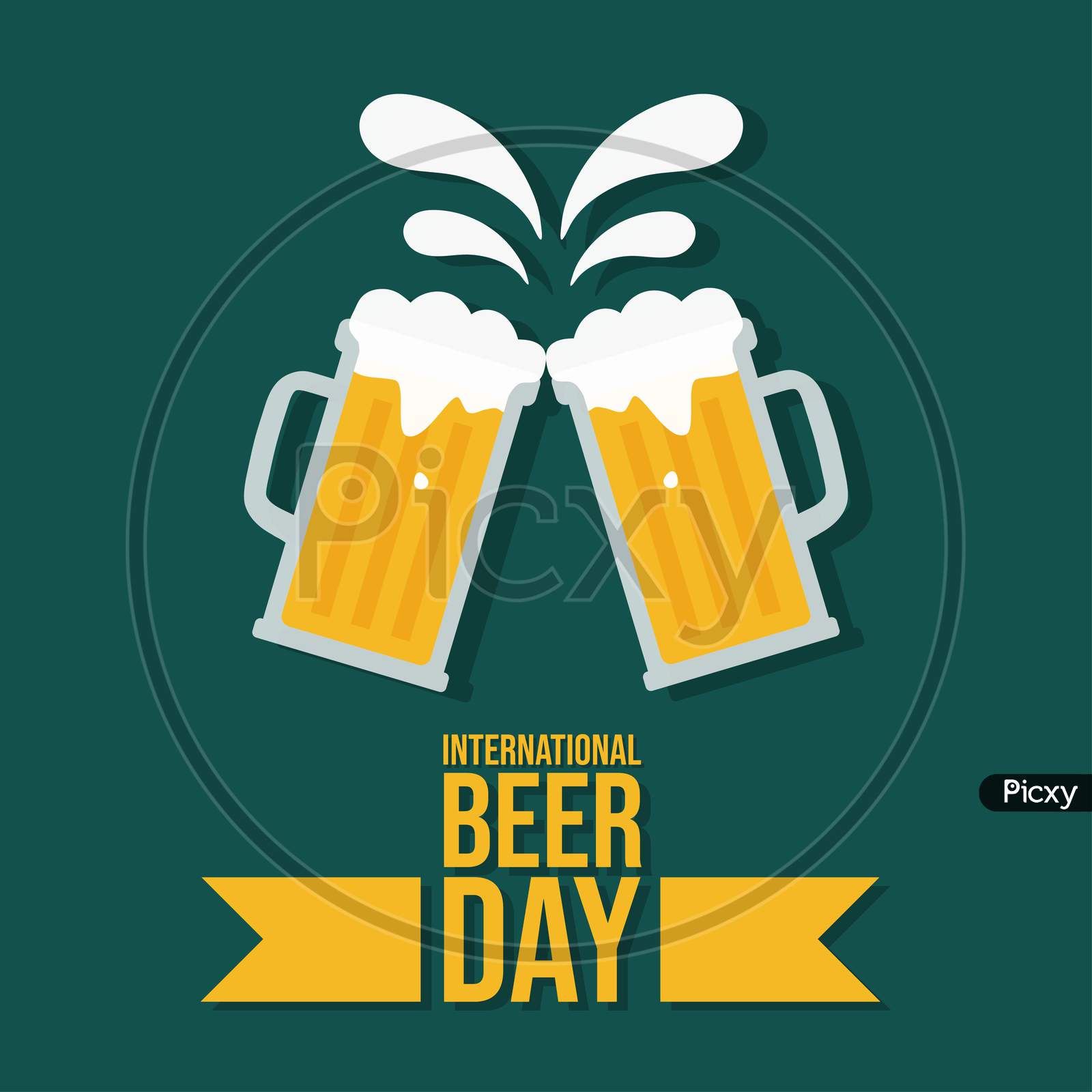International Beer Day Poster, Illustration Vector