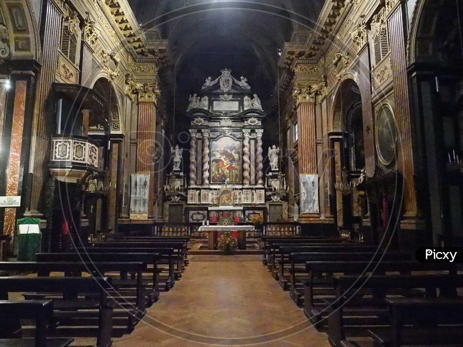 Turin, Italy - Circa November 2018: San Francesco Da Paola (St Francis) Parish Church Interior