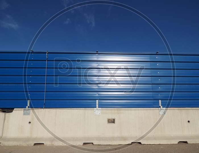 Concrete And Metal Barrier With Copy Space