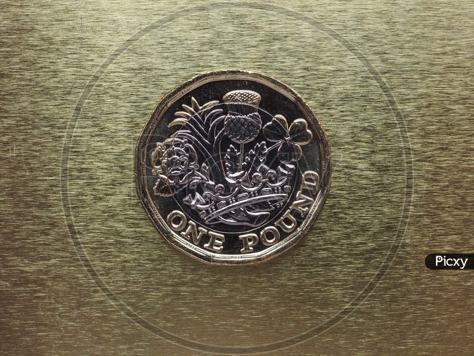 1 Pound Coin, United Kingdom Over Gold