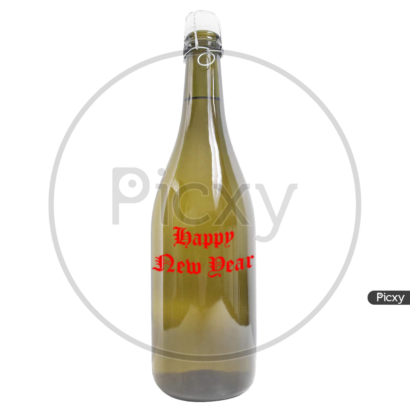 Happy New Year Bottle Isolated