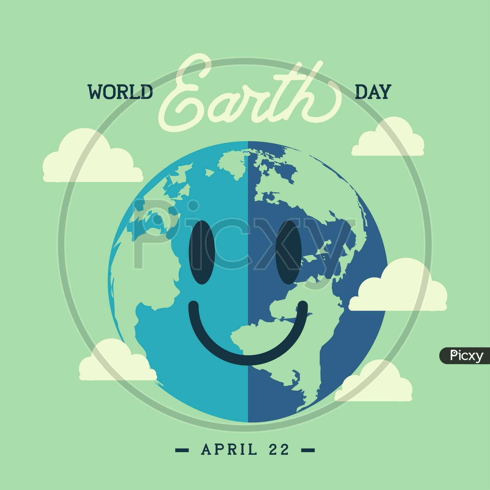 World Earth Day Poster, April 22 Flat Illustration Vector
