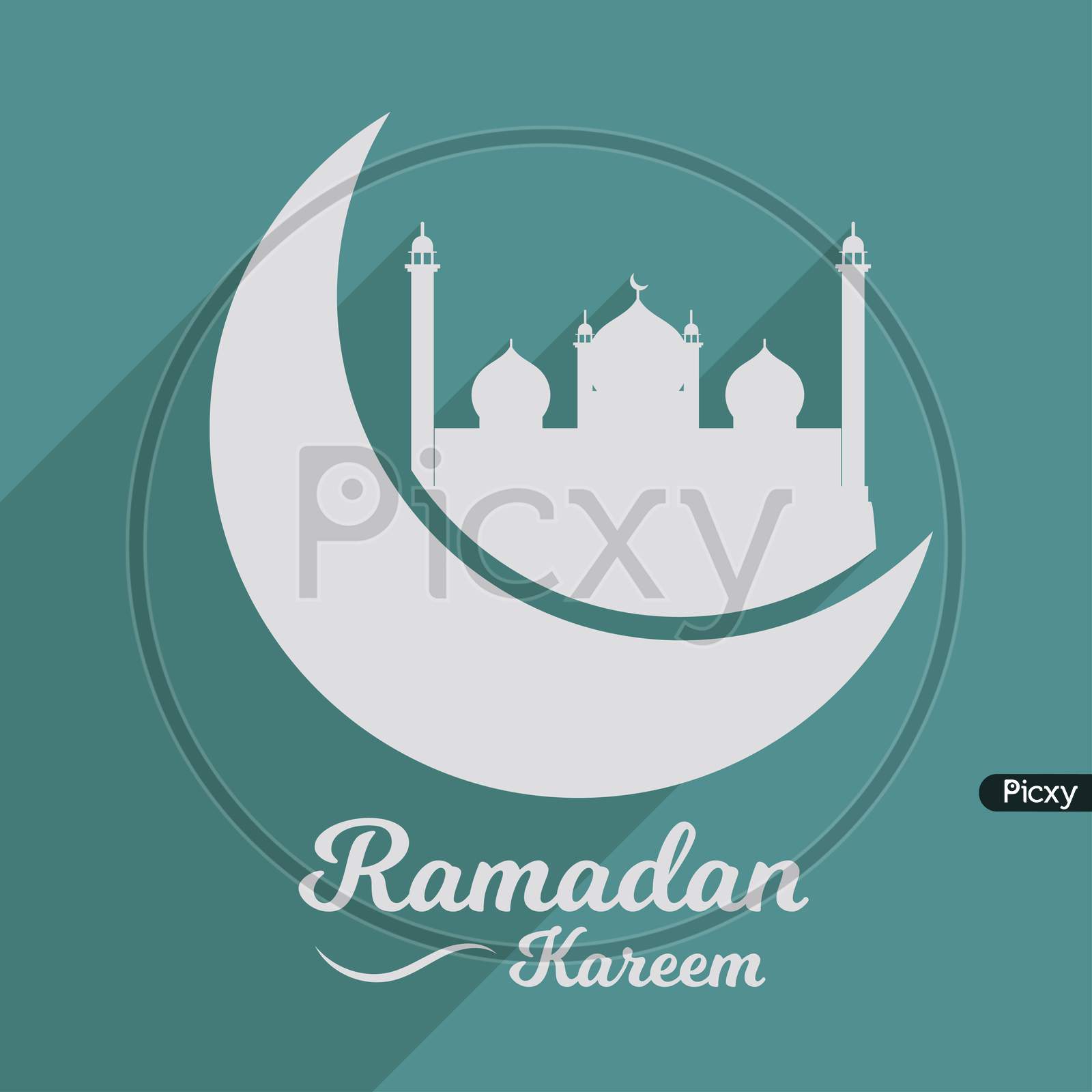 Ramadan Kareem Poster, Flyer Design Template, Flat Illustration Vector