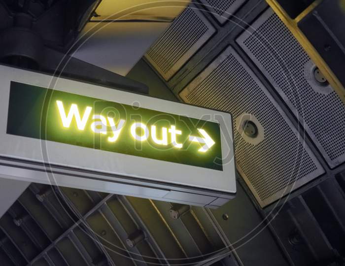 Way Out Sign In London