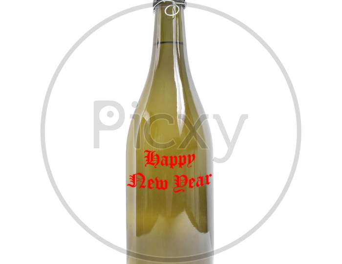 Happy New Year Bottle Isolated